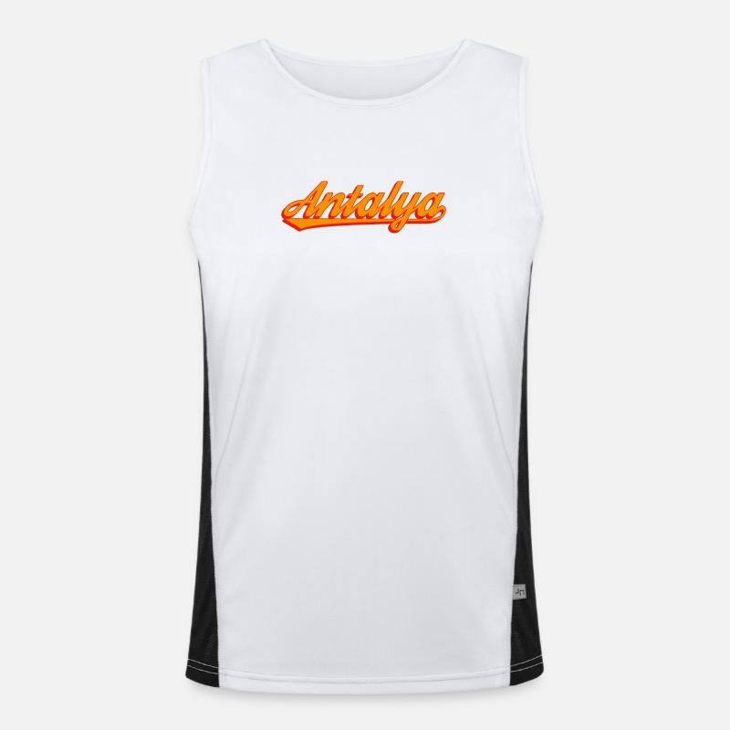 Antalya Sunset Script - Men's Functional Contrast Tank Top  - white/black