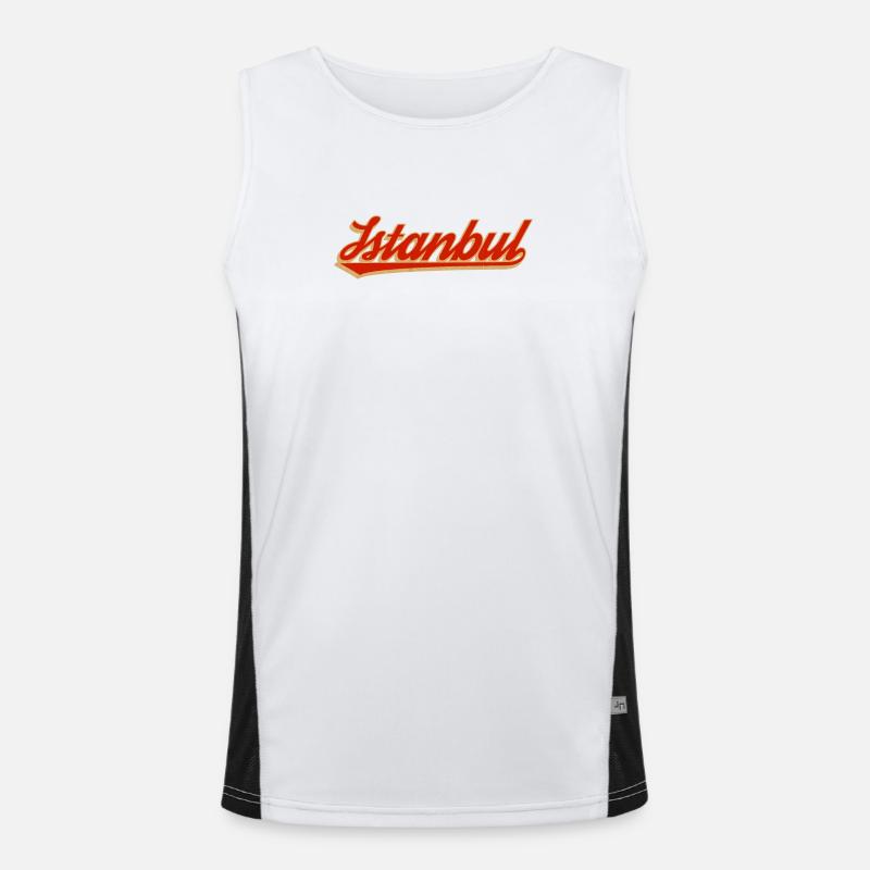 Istanbul Retro Script Logo Funktionelles Kontrast-Tank Top für Männer 