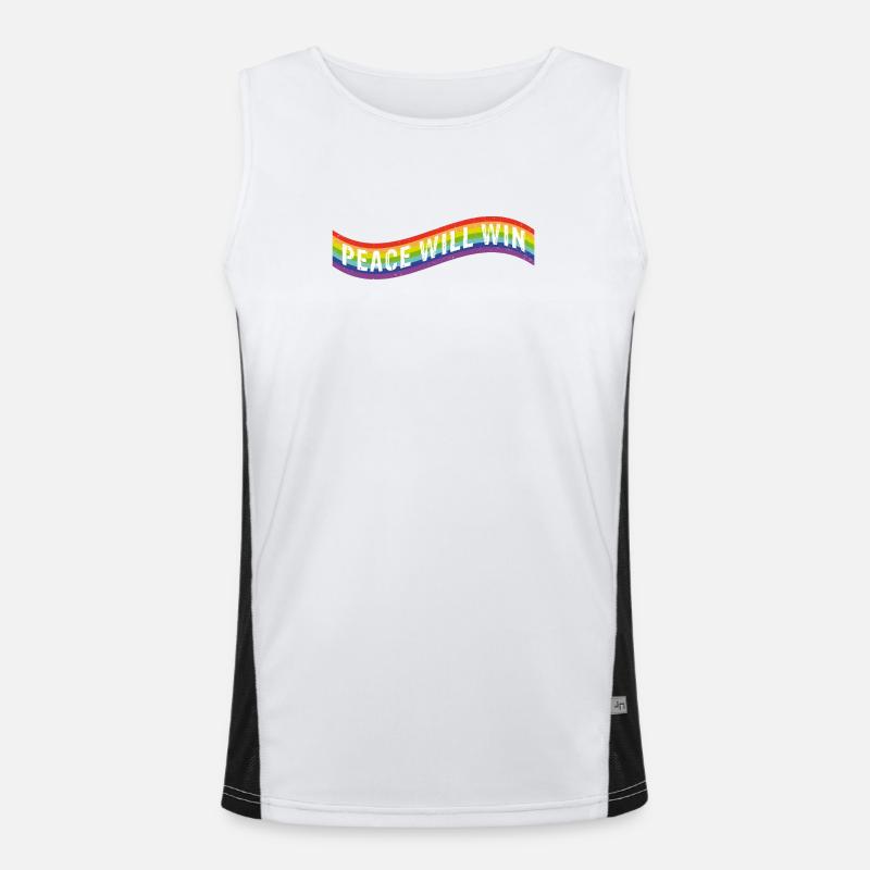 Peace will win Flag Funktionelles Kontrast-Tank Top für Männer 