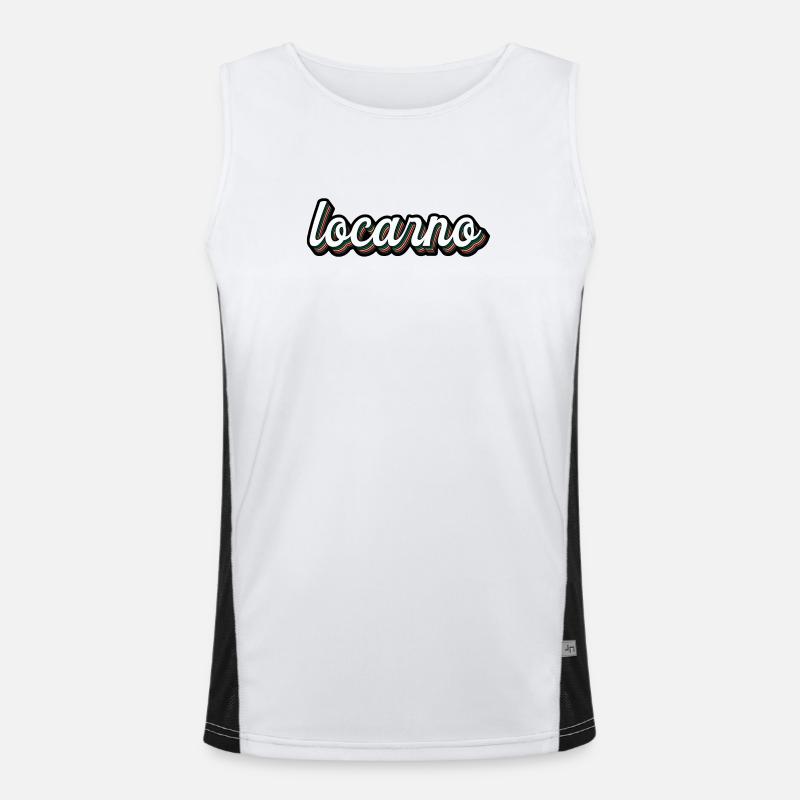 Locarno Regenbogen Script Funktionelles Kontrast-Tank Top für Männer 