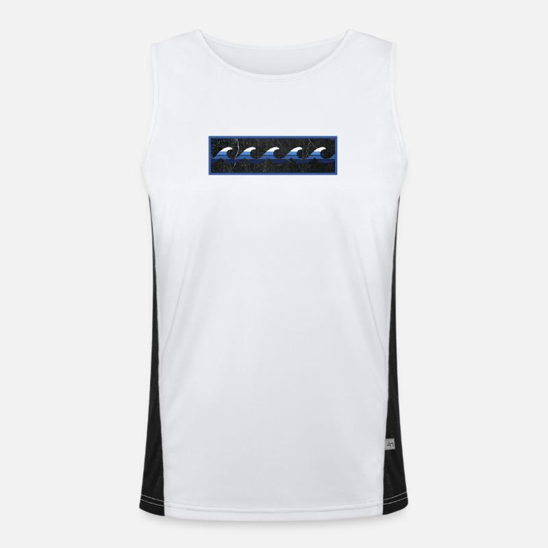 Logo Surfer Bleu Débardeur respirant contrasté Homme 