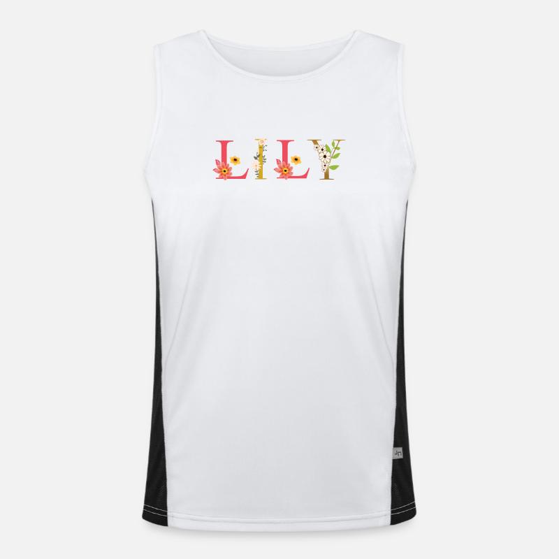 Nom de LILY décoré de fleurs Débardeur respirant contrasté Homme 