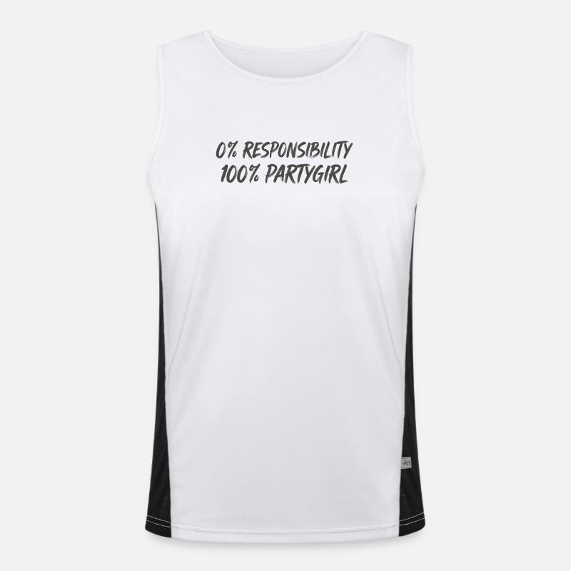 0 % de responsabilité, 100 % fêtarde Débardeur respirant contrasté Homme 