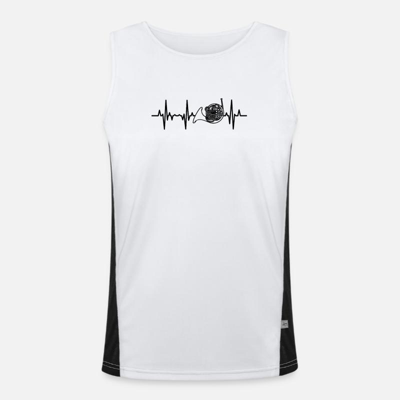 Waldhorn EKG Herzlinie Funktionelles Kontrast-Tank Top für Männer 