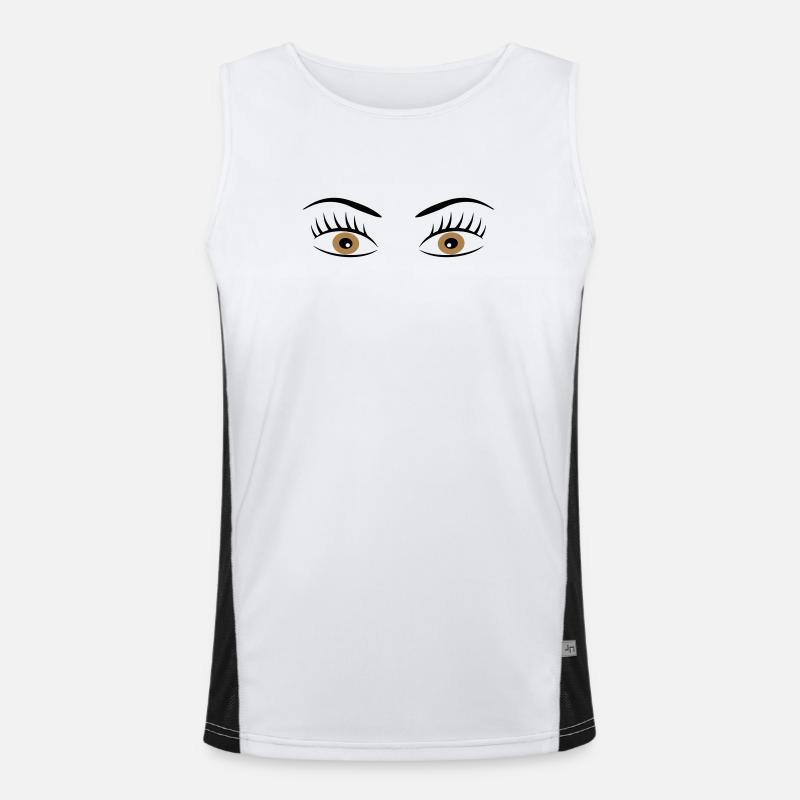 2541614 15414855 øje - Funktionel kontrast tanktop til herrer - hvid/sort