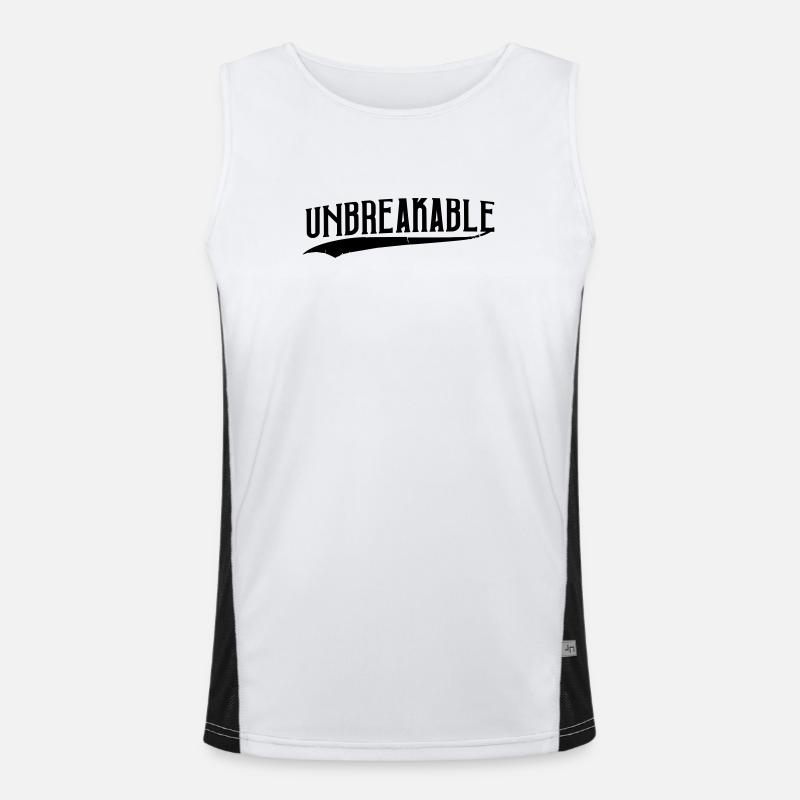 unbreakable unstoppable strong training popular - Men's Functional Contrast Tank Top  - white/black