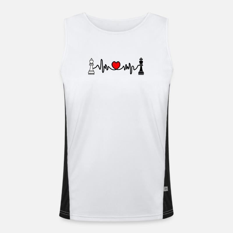 Chess cardio king black and queen white Men's Functional Contrast Tank Top 