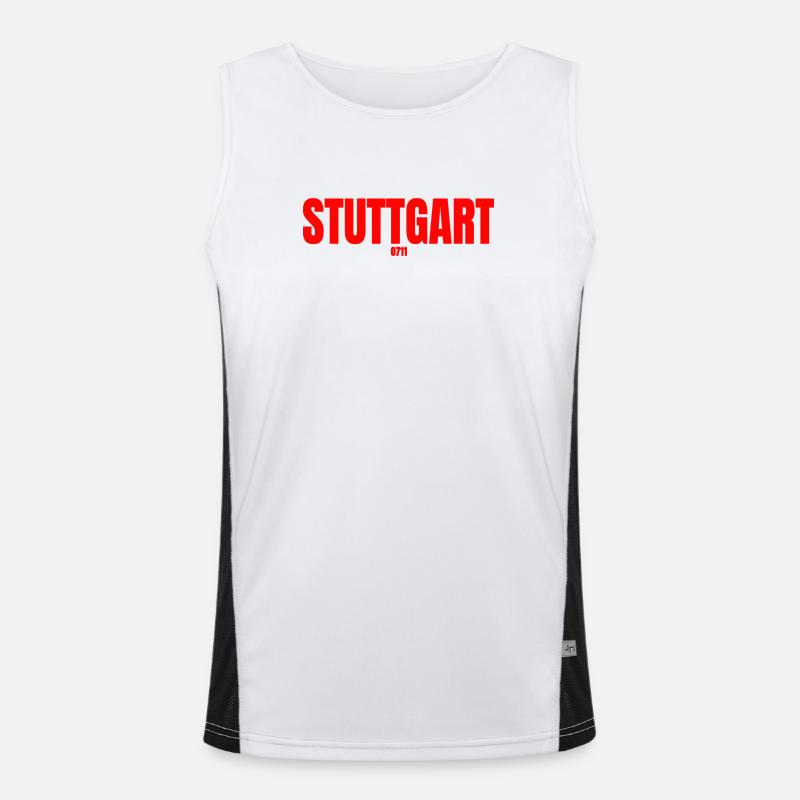 Stuttgart 0711 Funktionelles Kontrast-Tank Top für Männer 
