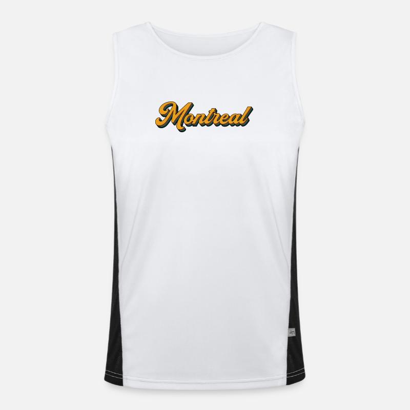 Montreal Retro Script Multicolor Shadow Men's Functional Contrast Tank Top 