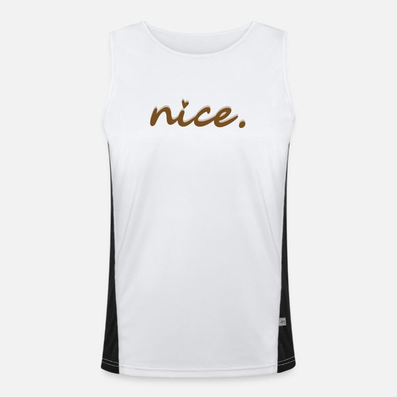 nice (brown with light shadow) - Men's Functional Contrast Tank Top  - white/black