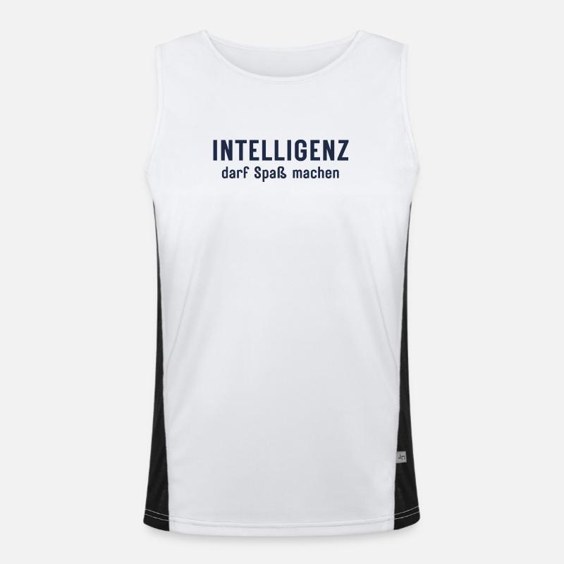 Intelligenz darf Spaß machen Statement Design Funktionelles Kontrast-Tank Top für Männer 