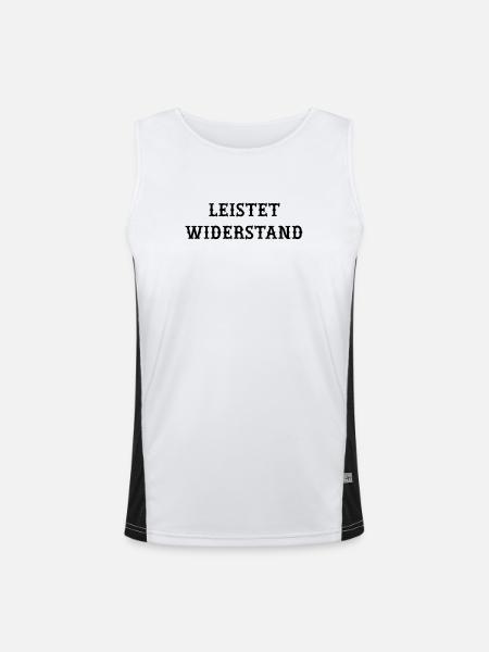 Leistet_wiederstand - Men's Functional Contrast Tank Top  - white/black