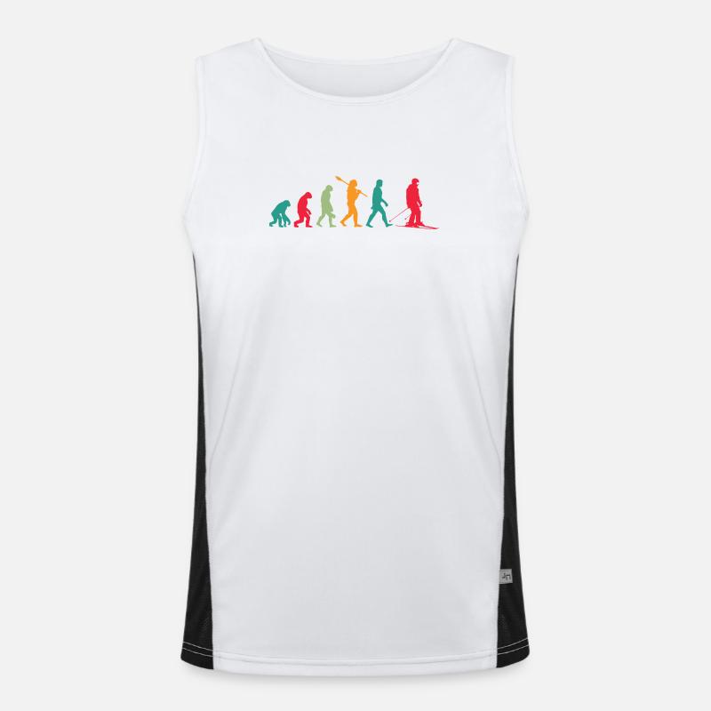 Evolution Ski - Men's Functional Contrast Tank Top  - white/black