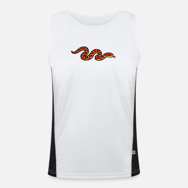 Fiery Snake Pattern Men's Functional Contrast Tank Top 