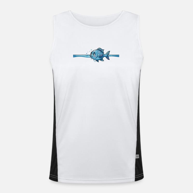 fish sea creature Men's Functional Contrast Tank Top 