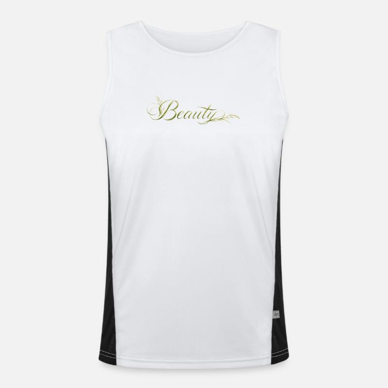 Beauty Lettering Nature Design - Men's Functional Contrast Tank Top  - white/black
