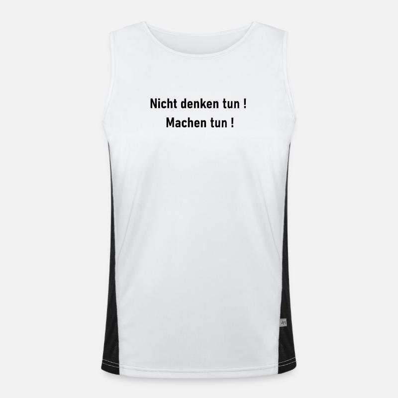 Nicht denken tun Funktionelles Kontrast-Tank Top für Männer 