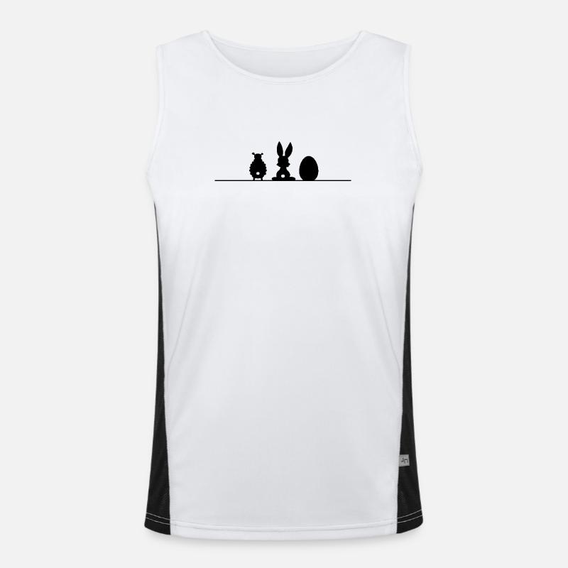 Easter Bunny Sheep Easter Egg Shadow Men's Functional Contrast Tank Top 
