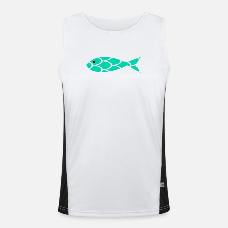 SARDINE. FISH. APRIL FOOL. EASTER. SEA Men's Functional Contrast Tank Top 