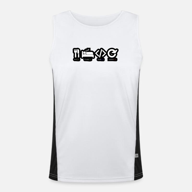 Code Sleep Repeat Developer Life - Men's Functional Contrast Tank Top  - white/black