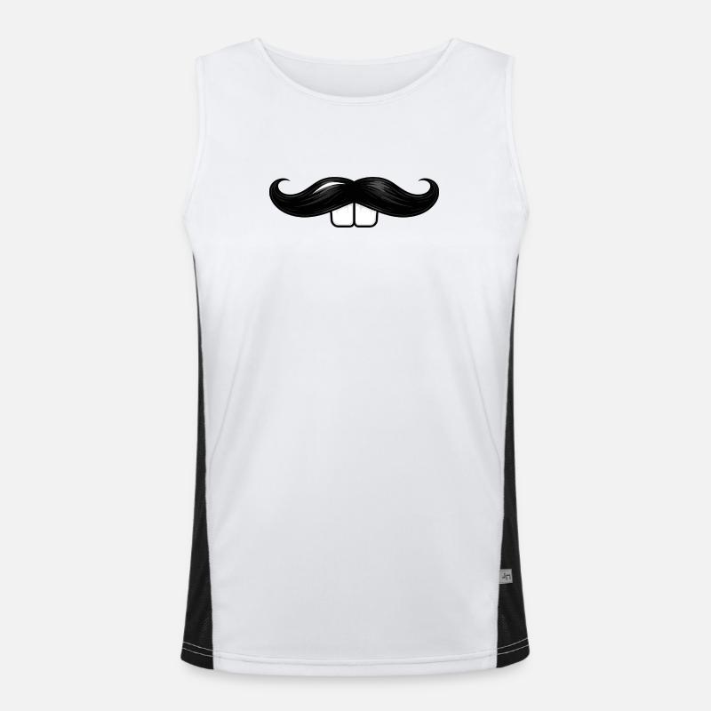 Moustache avec des dents de lapin Débardeur respirant contrasté Homme 