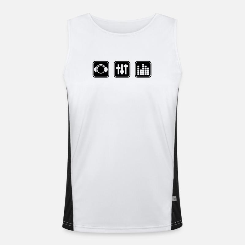 Musiksymbole 2 Funktionelles Kontrast-Tank Top für Männer 