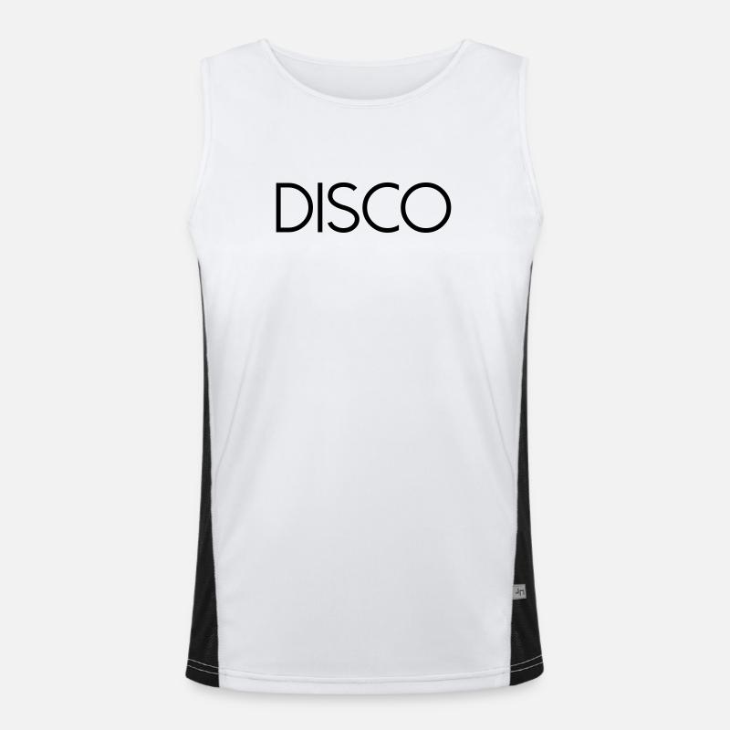 DISCO Diskokugel - Men's Functional Contrast Tank Top  - white/black