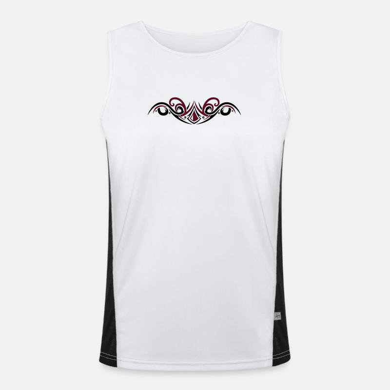 Filigree Tribal with gemstone, modern style Men's Functional Contrast Tank Top 