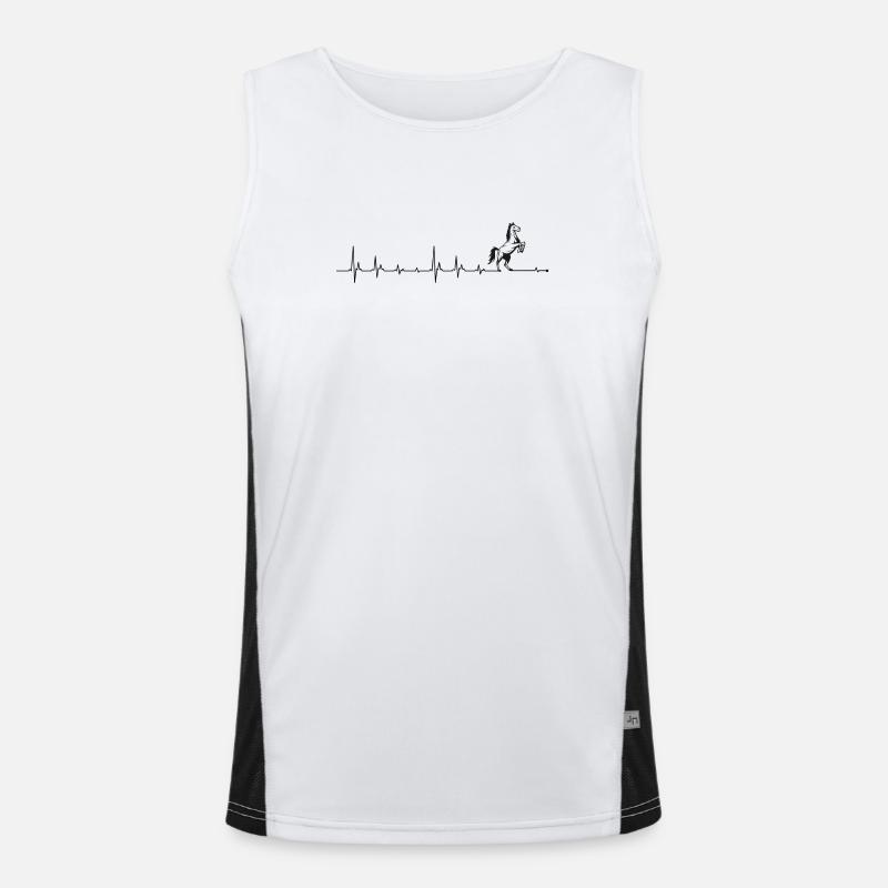Herzschlag Pferd Funktionelles Kontrast-Tank Top für Männer 