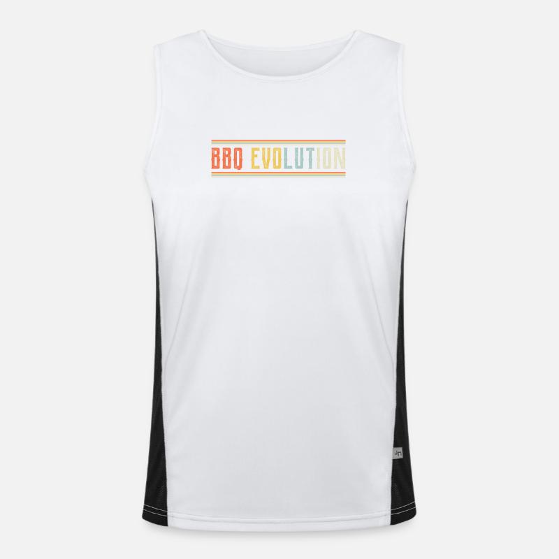 BBQ Evolution Design - Men's Functional Contrast Tank Top  - white/black