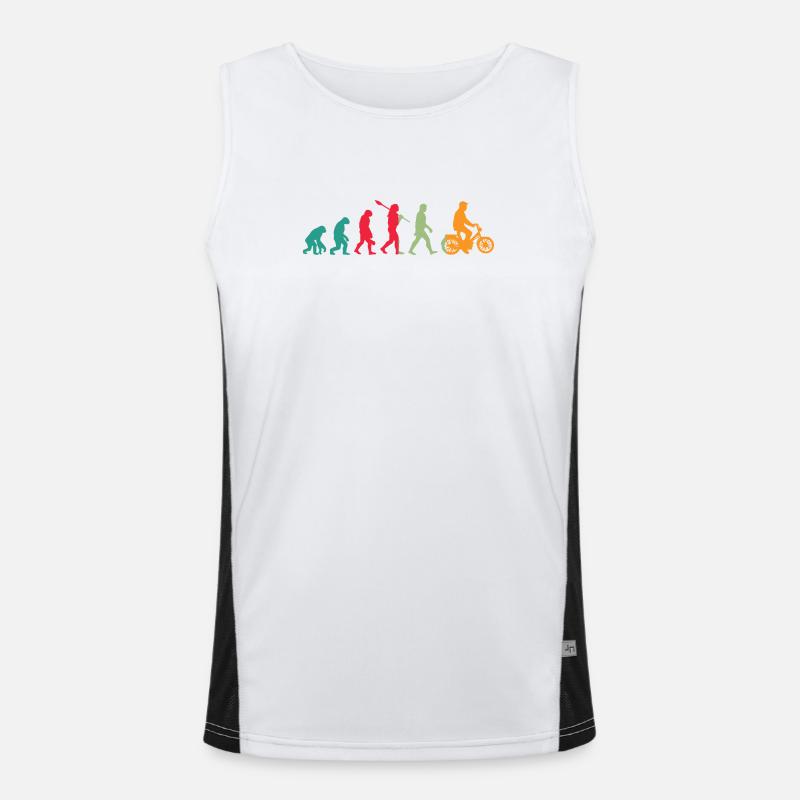 Mofa Evolution Moped - Men's Functional Contrast Tank Top  - white/black