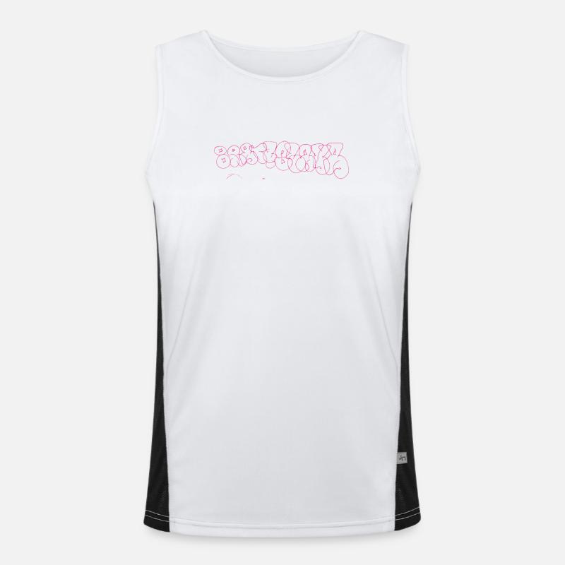 Bratislava Graffiti Souvenir - Men's Functional Contrast Tank Top  - white/black