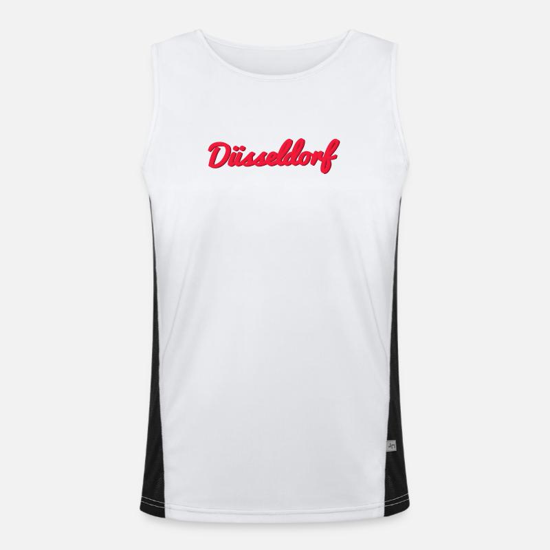 Düsseldorf Script Stadtlogo Funktionelles Kontrast-Tank Top für Männer 