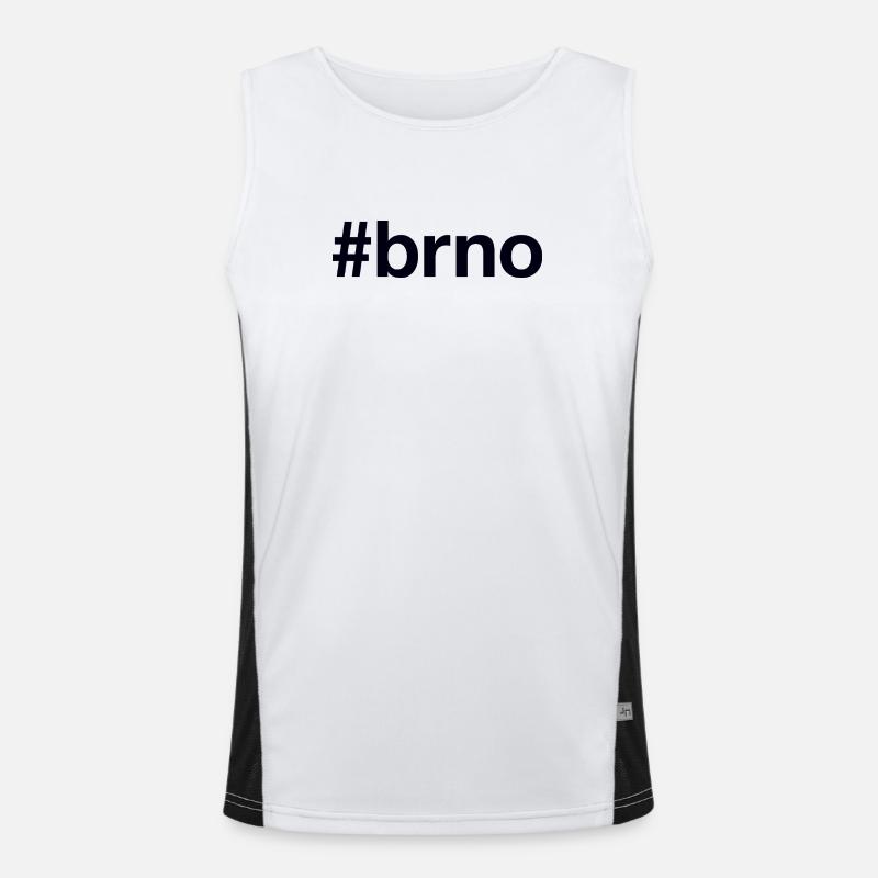 BRNO Hashtag Czech Republic Men's Functional Contrast Tank Top 