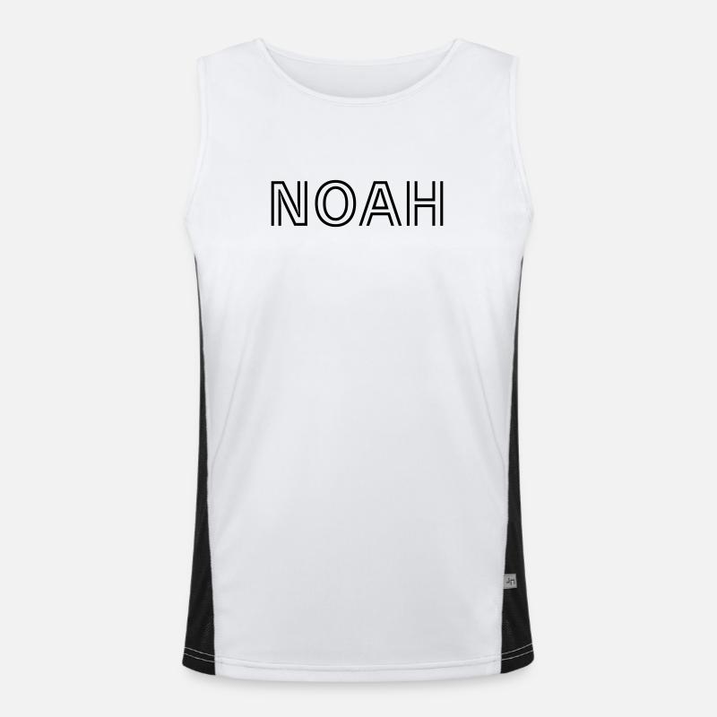 Noah - Men's Functional Contrast Tank Top  - white/black