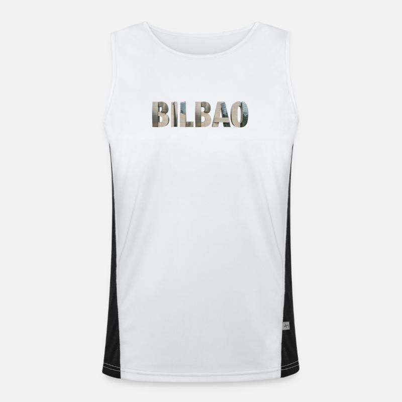 BILBAO – Modern Architectural Typography Funktionelles Kontrast-Tank Top für Männer 