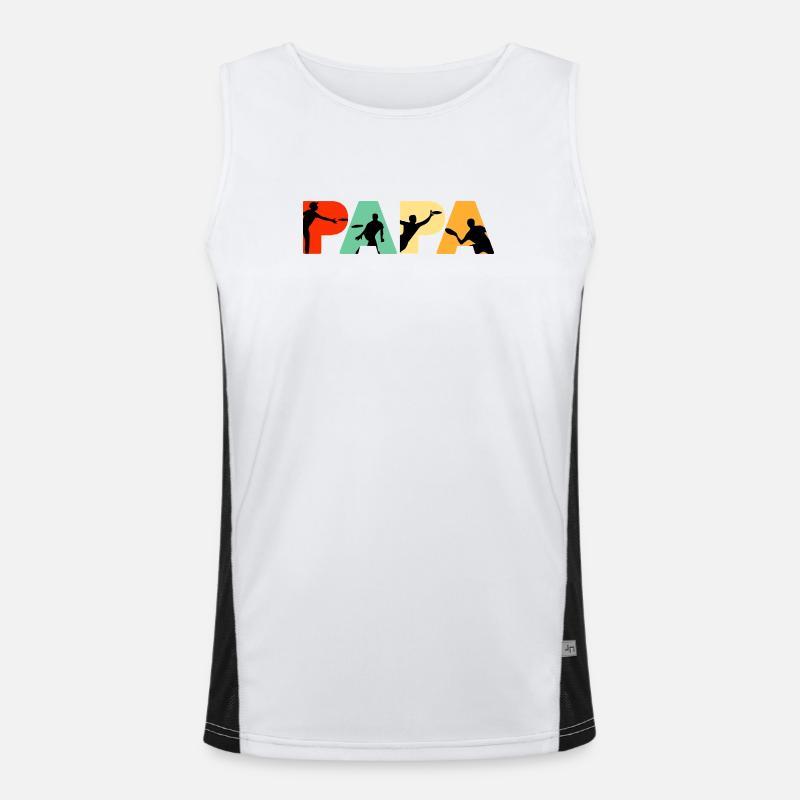 Papa Frisbee Player Ultimate Flying Disc Dad Débardeur respirant contrasté Homme 