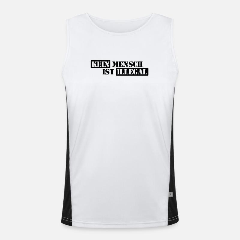 No One Is Illegal - Migration - Illegality Men's Functional Contrast Tank Top 