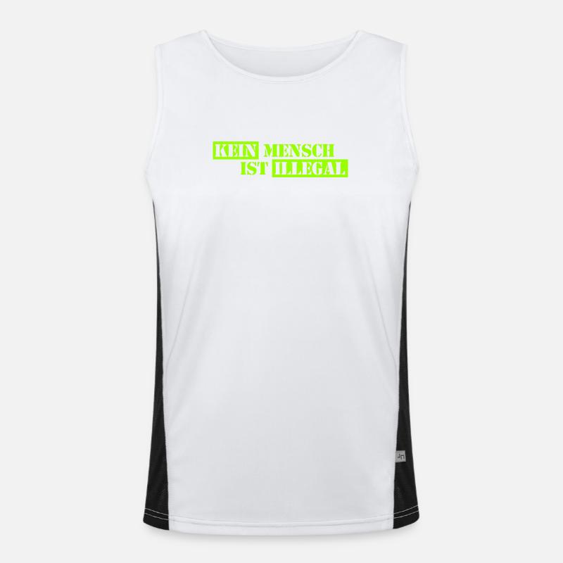No One Is Illegal - Migration - Illegality Men's Functional Contrast Tank Top 