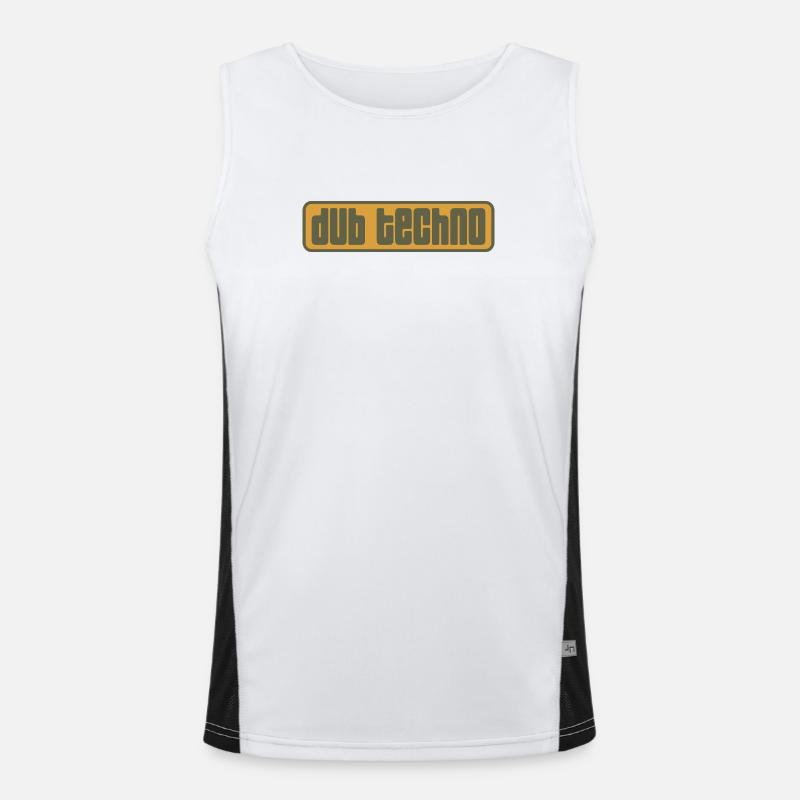 Dub Techno Retro Emblem - Men's Functional Contrast Tank Top  - white/black