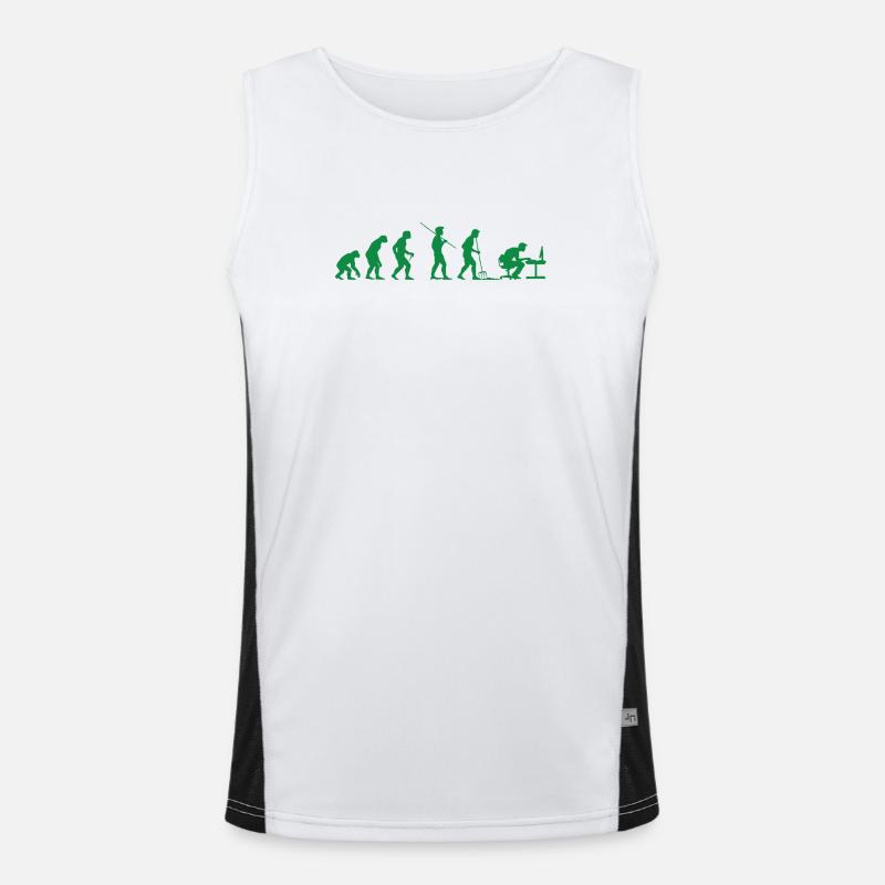 Programmierer Evolution Informatiker Entwickler - Funktionelles Kontrast-Tank Top für Männer - Weiß/Schwarz