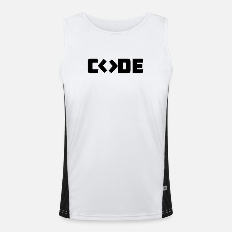 Programmierer-Code - Funktionelles Kontrast-Tank Top für Männer  - Weiß/Schwarz