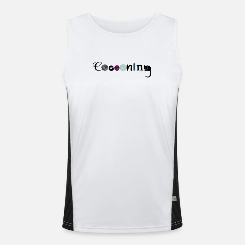 Pampering - Men's Functional Contrast Tank Top  - white/black