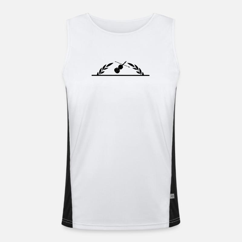 Violin in half laurel wreath - Men's Functional Contrast Tank Top  - white/black