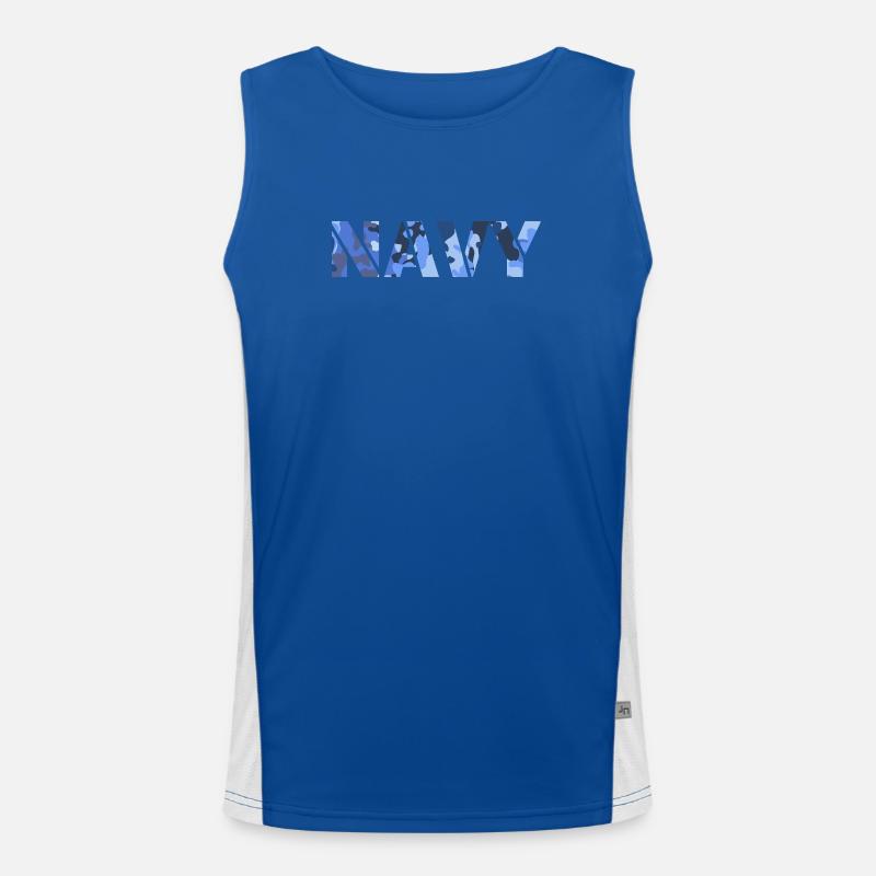 NAVY camouflage pattern Men's Functional Contrast Tank Top 