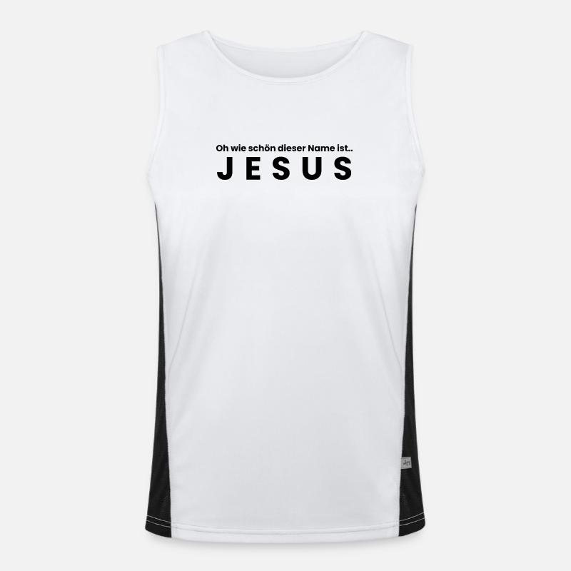 Der Name Jesus - christliche klamotten Funktionelles Kontrast-Tank Top für Männer 