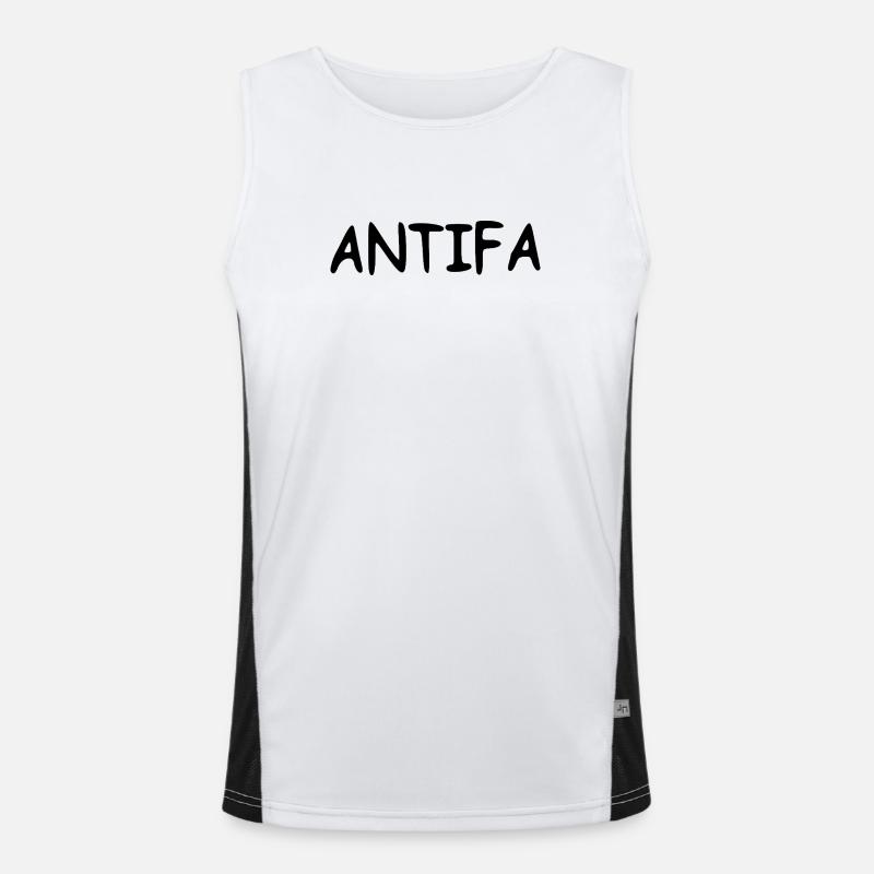 Antifa - black - Men's Functional Contrast Tank Top  - white/black