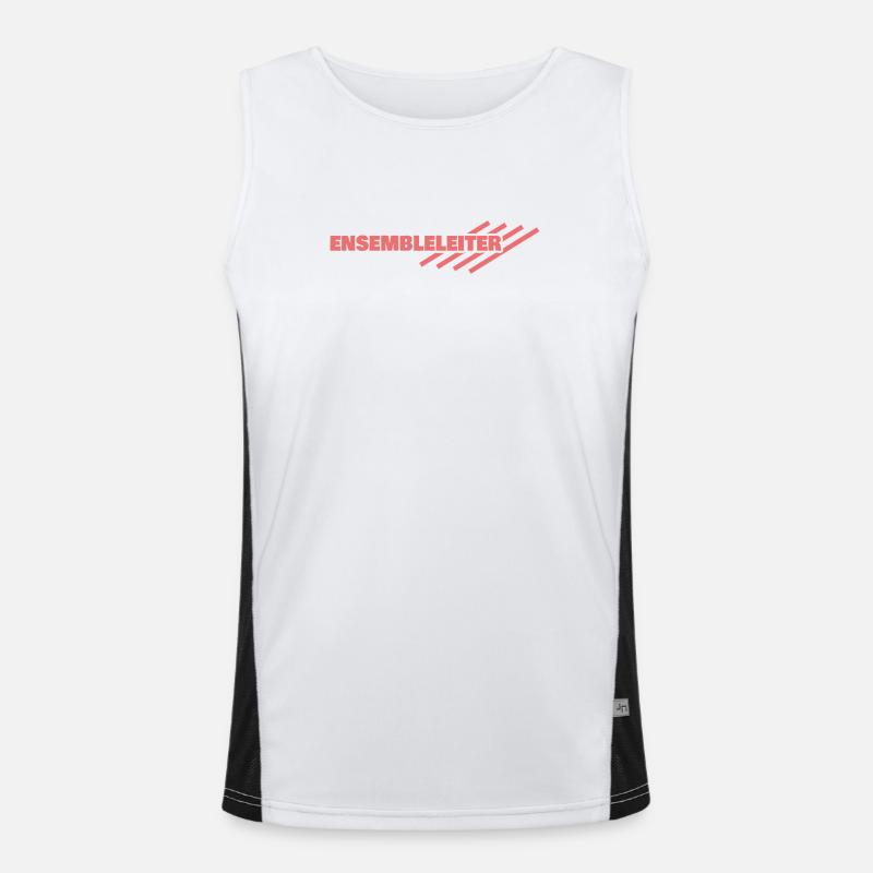 Gift for Ensemble Leader - Men's Functional Contrast Tank Top  - white/black