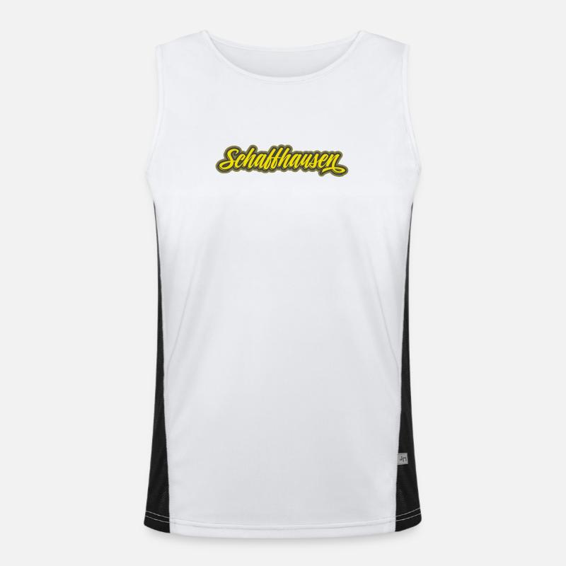 Schaffhausen Script Lettering Men's Functional Contrast Tank Top 