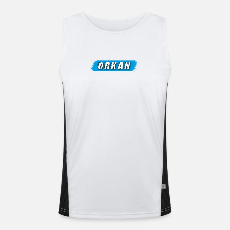 Hurricane lettering - Men's Functional Contrast Tank Top  - white/black